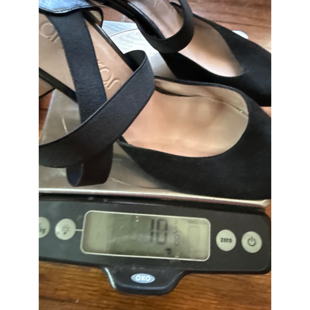 Ancorani Black Suede Elastic Cross Strap Pointed Toe Stiletto Heels Spain Size 6 - Picture 7 of 7